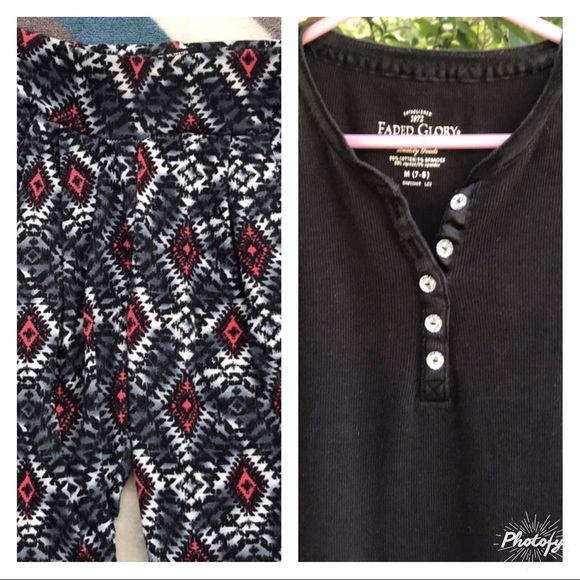 Real Love Diamond Leggings & Faded Glory Top M 7/8 - Picture 11 of 16